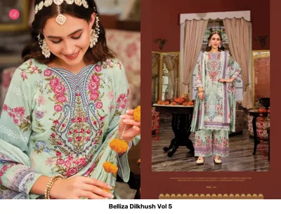 Belliza Dilkhush Vol 5 — Semi Stitched Suits, Belliza Designer Studio wholesale from Surat — view 9