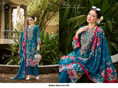 Belliza Naira Vol 153 — Semi Stitched Suits, Belliza Designer Studio wholesale from Surat — view 5