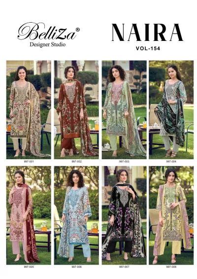 Belliza Naira Vol 154 — Semi Stitched Suits, Belliza Designer Studio wholesale from Surat — view 10