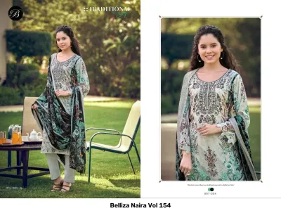 Belliza Naira Vol 154 — Semi Stitched Suits, Belliza Designer Studio wholesale from Surat — view 5