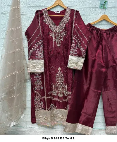 Bilqis B 142 E 1 To H 1 — Pakistani Readymade Suits, Bilqis wholesale from Surat — view 2