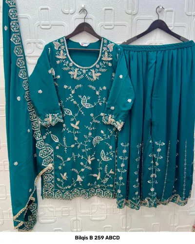 Bilqis B 259 ABCD — Fox Georgette Heavy Beads Embroidered, Pakistani Readymade Suits, Bilqis wholesale from Surat — view 2
