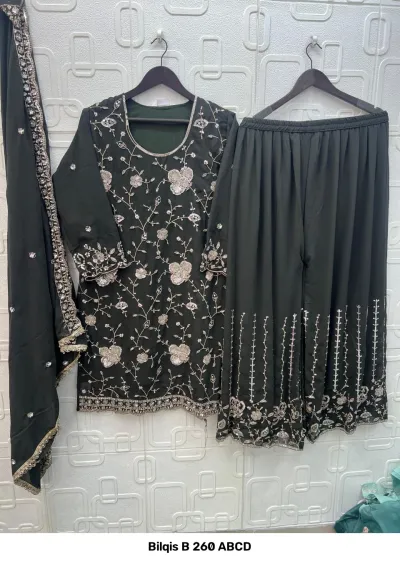 Bilqis B 260 ABCD — Fox Georgette Heavy Beads Embroidered, Pakistani Readymade Suits, Bilqis wholesale from Surat — view 2