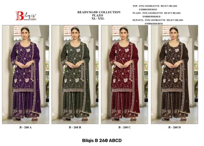 Bilqis B 260 ABCD — Fox Georgette Heavy Beads Embroidered, Pakistani Readymade Suits, Bilqis wholesale from Surat — view 5