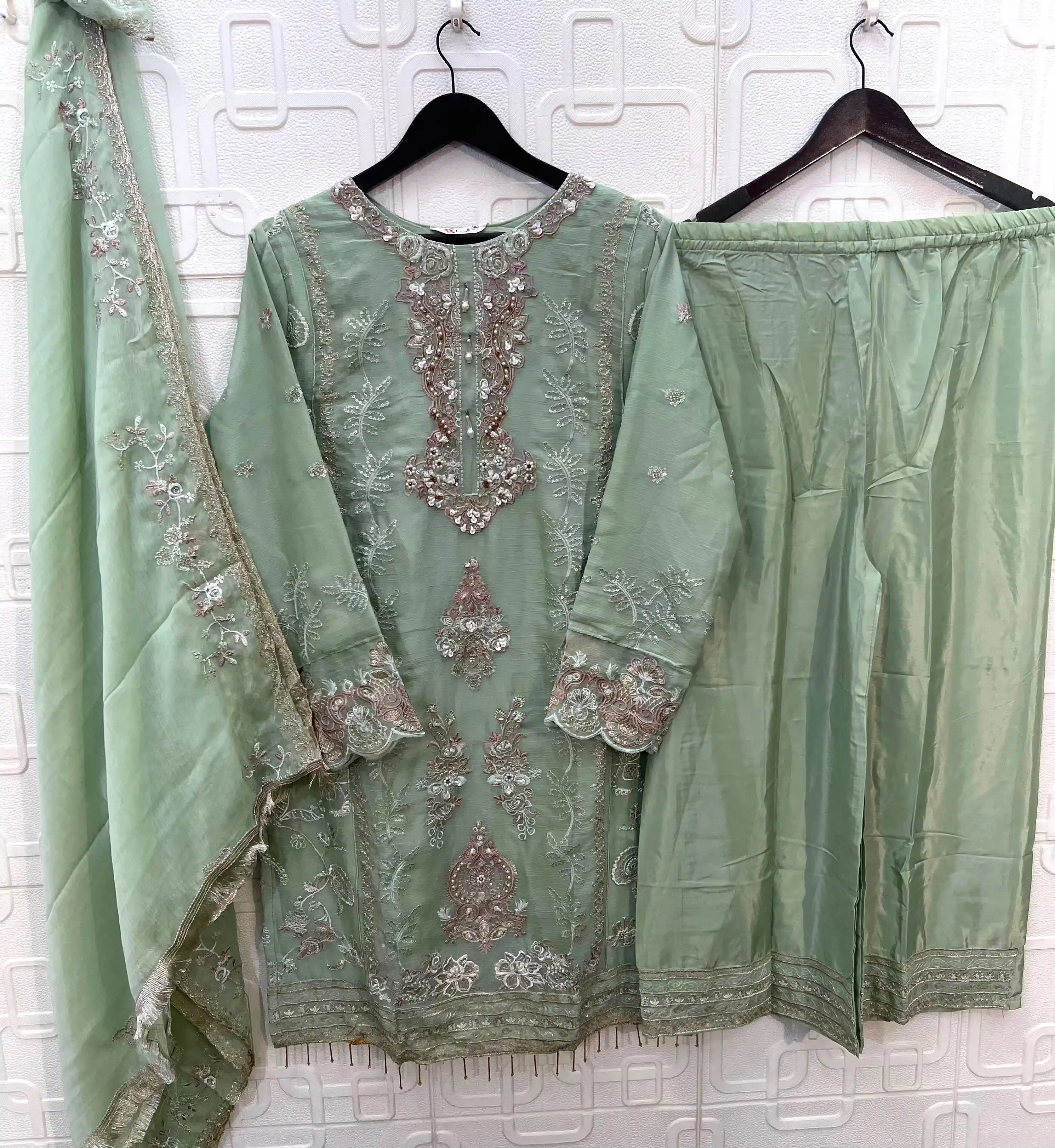 Bilqis B 283 ABCD — Chiffon Heavy Embroidered With Handwork, Pakistani Readymade Suits, Bilqis wholesale from Surat — view 1