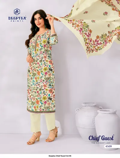 Deeptex Chief Guest Vol 45 — Heavy Cotton Printed, Unstitched Dress Materials, Deeptex Prints wholesale from Surat — view 10