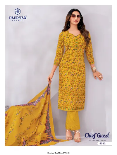 Deeptex Chief Guest Vol 45 — Heavy Cotton Printed, Unstitched Dress Materials, Deeptex Prints wholesale from Surat — view 13