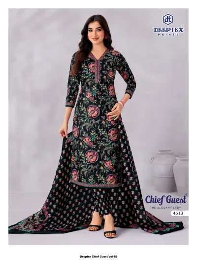 Deeptex Chief Guest Vol 45 — Heavy Cotton Printed, Unstitched Dress Materials, Deeptex Prints wholesale from Surat — view 14