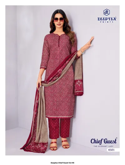 Deeptex Chief Guest Vol 45 — Heavy Cotton Printed, Unstitched Dress Materials, Deeptex Prints wholesale from Surat — view 2
