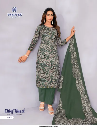Deeptex Chief Guest Vol 45 — Heavy Cotton Printed, Unstitched Dress Materials, Deeptex Prints wholesale from Surat — view 3