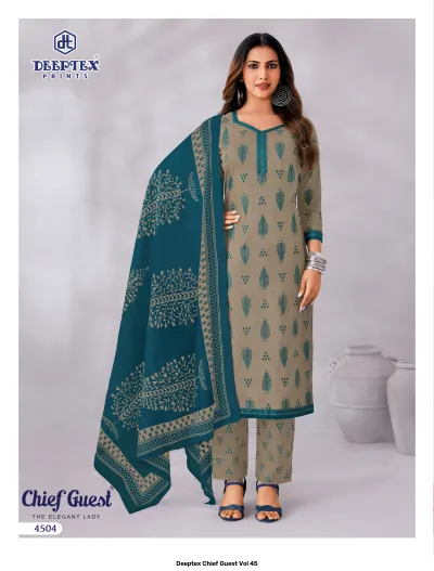 Deeptex Chief Guest Vol 45 — Heavy Cotton Printed, Unstitched Dress Materials, Deeptex Prints wholesale from Surat — view 5