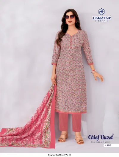 Deeptex Chief Guest Vol 45 — Heavy Cotton Printed, Unstitched Dress Materials, Deeptex Prints wholesale from Surat — view 6
