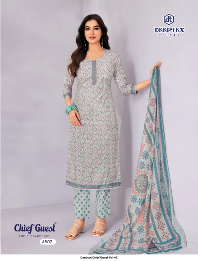 Deeptex Chief Guest Vol 45 — Heavy Cotton Printed, Unstitched Dress Materials, Deeptex Prints wholesale from Surat — view 8