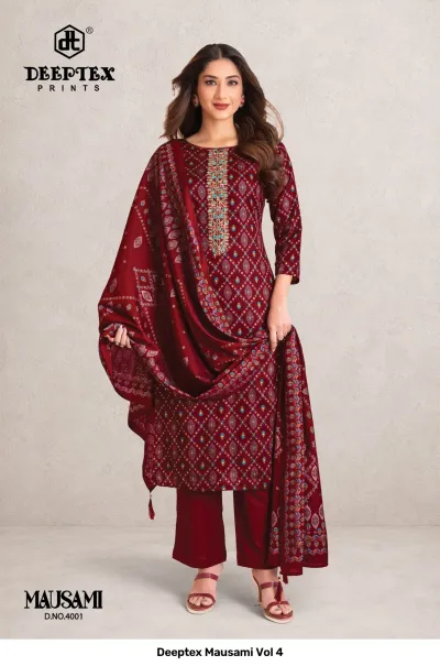 Deeptex Mausami Vol 4 — Unstitched Dress Materials, Deeptex Prints wholesale from Surat — view 2