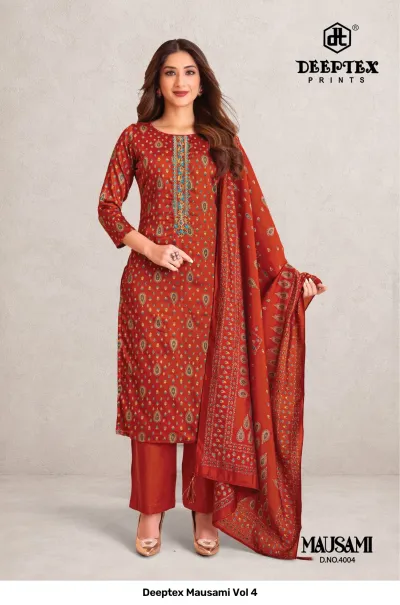 Deeptex Mausami Vol 4 — Unstitched Dress Materials, Deeptex Prints wholesale from Surat — view 5