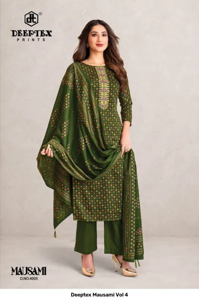 Deeptex Mausami Vol 4 — Unstitched Dress Materials, Deeptex Prints wholesale from Surat — view 6