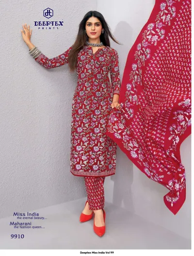 Deeptex Miss India Vol 99 — Pure Cotton Printed, Unstitched Dress Materials, Deeptex Prints wholesale from Surat — view 10