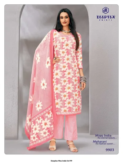 Deeptex Miss India Vol 99 — Pure Cotton Printed, Unstitched Dress Materials, Deeptex Prints wholesale from Surat — view 5
