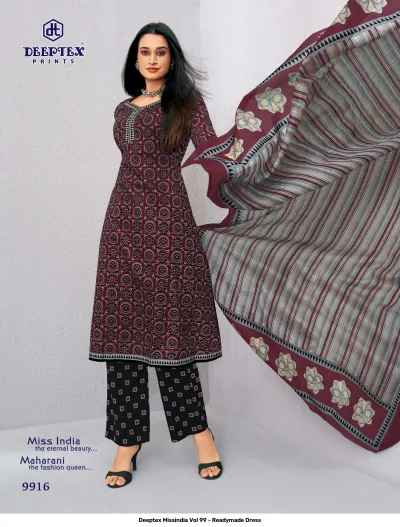 Deeptex Missindia Vol 99 - Readymade Dress — Pure Cotton Printed, Stitched Suits, Deeptex Prints wholesale from Surat — view 16