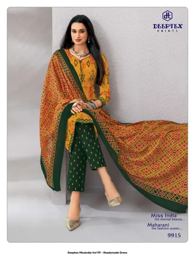 Deeptex Missindia Vol 99 - Readymade Dress — Pure Cotton Printed, Stitched Suits, Deeptex Prints wholesale from Surat — view 17