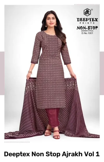 Deeptex Non Stop Ajrakh Vol 1 — Pure Cotton Printed, Unstitched Dress Materials, Deeptex Prints wholesale from Surat — view 3