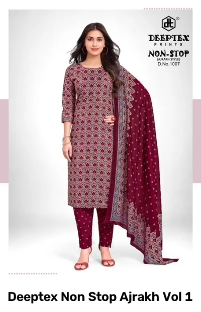 Deeptex Non Stop Ajrakh Vol 1 — Pure Cotton Printed, Unstitched Dress Materials, Deeptex Prints wholesale from Surat — view 6