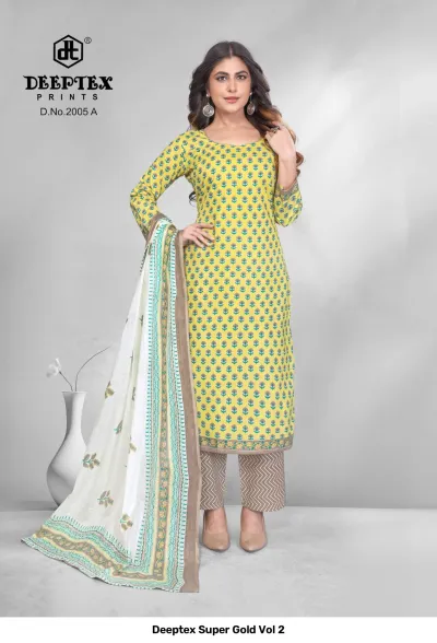 Deeptex Super Gold Vol 2 — Pure Cotton Printed, Unstitched Dress Materials, Deeptex Prints wholesale from Surat — view 17