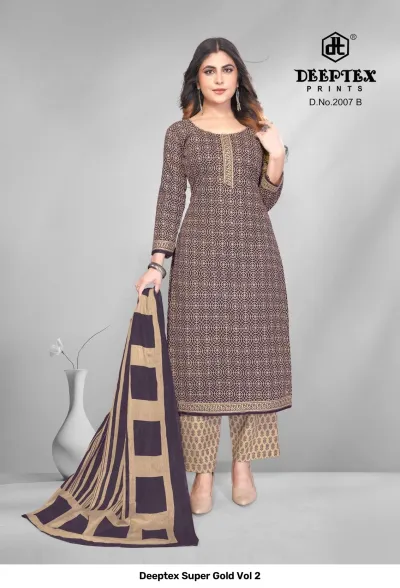 Deeptex Super Gold Vol 2 — Pure Cotton Printed, Unstitched Dress Materials, Deeptex Prints wholesale from Surat — view 8