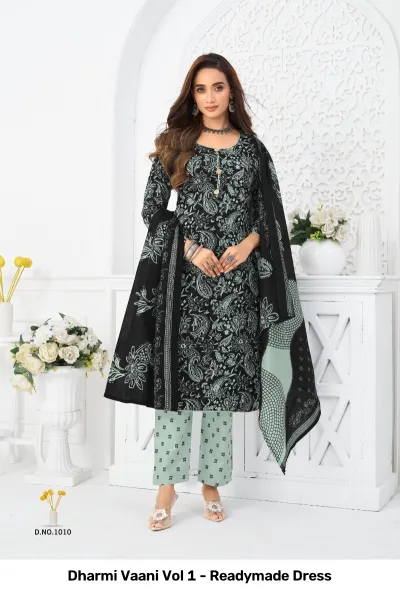 Dharmi Vaani Vol 1 - Readymade Dress — Pure Cotton Printed, Stitched Suits, Dharmi wholesale from Surat — view 11