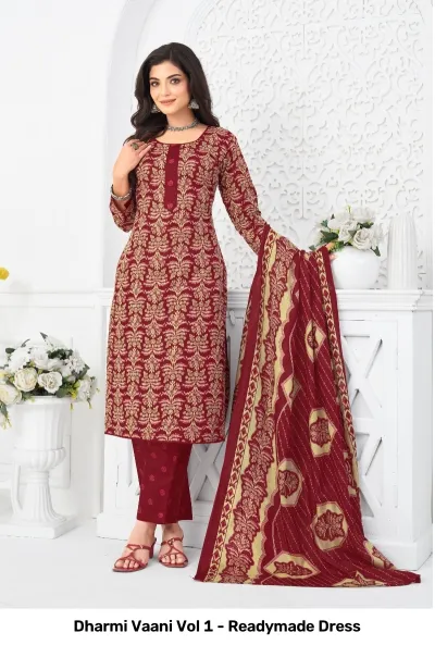 Dharmi Vaani Vol 1 - Readymade Dress — Pure Cotton Printed, Stitched Suits, Dharmi wholesale from Surat — view 2
