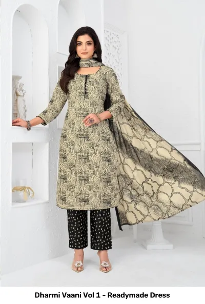 Dharmi Vaani Vol 1 - Readymade Dress — Pure Cotton Printed, Stitched Suits, Dharmi wholesale from Surat — view 4