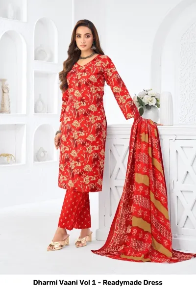 Dharmi Vaani Vol 1 - Readymade Dress — Pure Cotton Printed, Stitched Suits, Dharmi wholesale from Surat — view 7