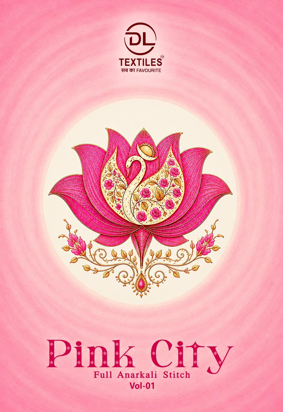 DL Pink City Vol 1 - Readymade Dress — Heavy Cotton Printed Anarkali Style, Stitched Suits, DL Textiles wholesale from Surat — view 1