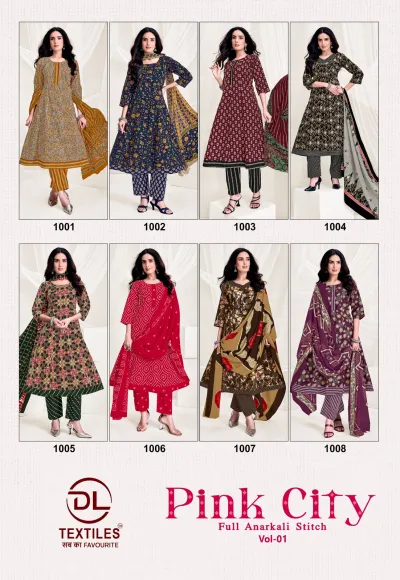 DL Pink City Vol 1 - Readymade Dress — Heavy Cotton Printed Anarkali Style, Stitched Suits, DL Textiles wholesale from Surat — view 10