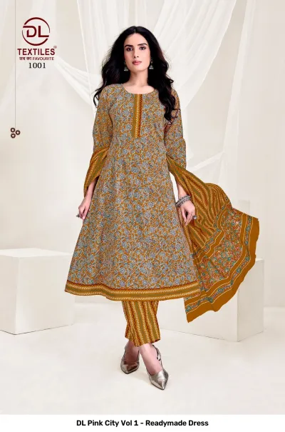 DL Pink City Vol 1 - Readymade Dress — Heavy Cotton Printed Anarkali Style, Stitched Suits, DL Textiles wholesale from Surat — view 2