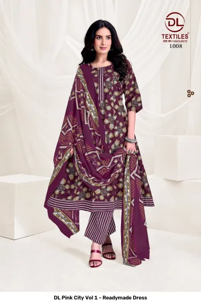 DL Pink City Vol 1 - Readymade Dress — Heavy Cotton Printed Anarkali Style, Stitched Suits, DL Textiles wholesale from Surat — view 9