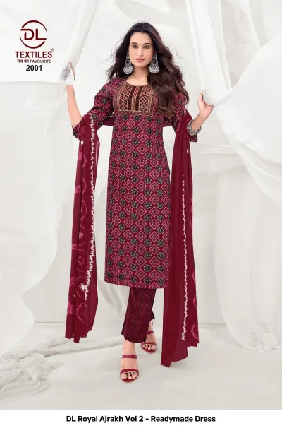 DL Royal Ajrakh Vol 2 - Readymade Dress — Stitched Suits, DL Textiles wholesale from Surat — view 2