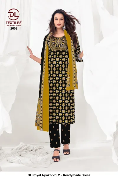 DL Royal Ajrakh Vol 2 - Readymade Dress — Stitched Suits, DL Textiles wholesale from Surat — view 3