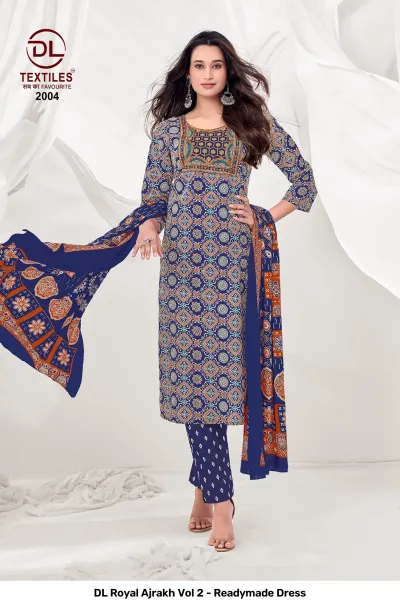 DL Royal Ajrakh Vol 2 - Readymade Dress — Stitched Suits, DL Textiles wholesale from Surat — view 5