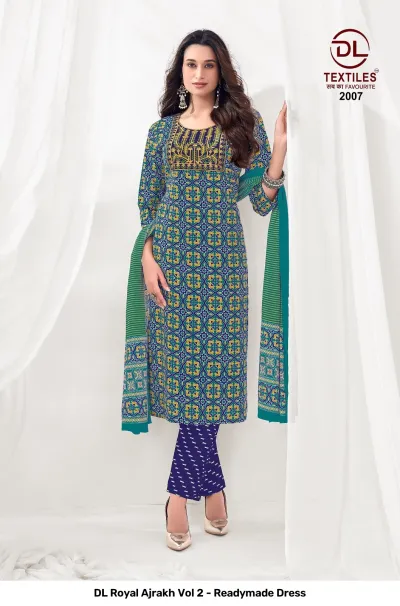 DL Royal Ajrakh Vol 2 - Readymade Dress — Stitched Suits, DL Textiles wholesale from Surat — view 8