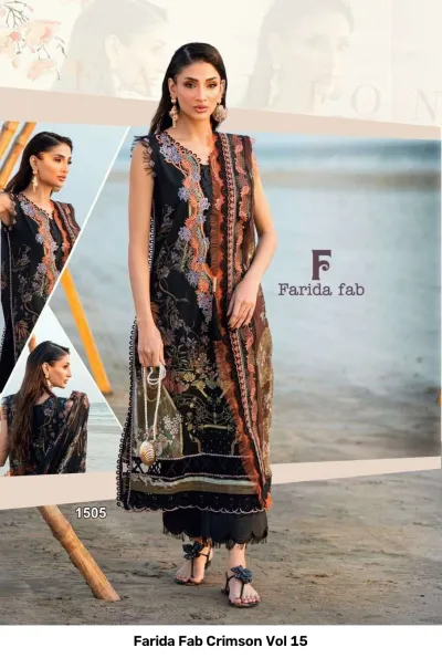 Farida Fab Crimson Vol 15 — Pure Cotton Printed, Karachi Pattern Dress, Farida wholesale from Surat — view 4