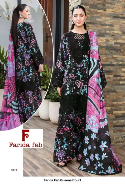 Farida Fab Queens Court — Pure Cotton Printed, Karachi Pattern Dress, Farida wholesale from Surat — view 2