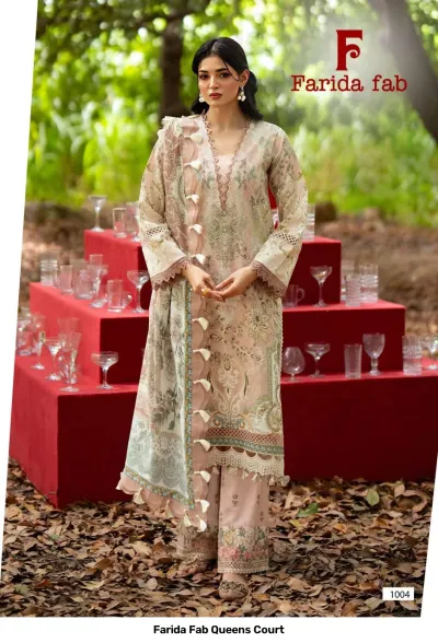 Farida Fab Queens Court — Pure Cotton Printed, Karachi Pattern Dress, Farida wholesale from Surat — view 4