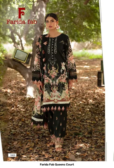 Farida Fab Queens Court — Pure Cotton Printed, Karachi Pattern Dress, Farida wholesale from Surat — view 5