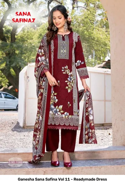 Ganesha Sana Safina Vol 11 - Readymade Dress — Pure Cotton Printed, Pakistani Readymade Suits, Shree Ganesh Print wholesale from Surat — view 4