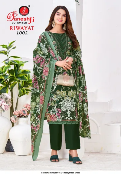 Ganeshji Riwayat Vol 1 - Readymade Dress — Pakistani Readymade Suits, Ganeshji Cotton Suit wholesale from Surat — view 4