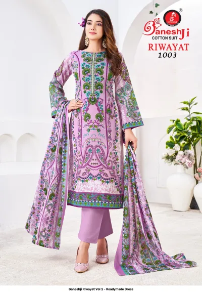 Ganeshji Riwayat Vol 1 - Readymade Dress — Pakistani Readymade Suits, Ganeshji Cotton Suit wholesale from Surat — view 5