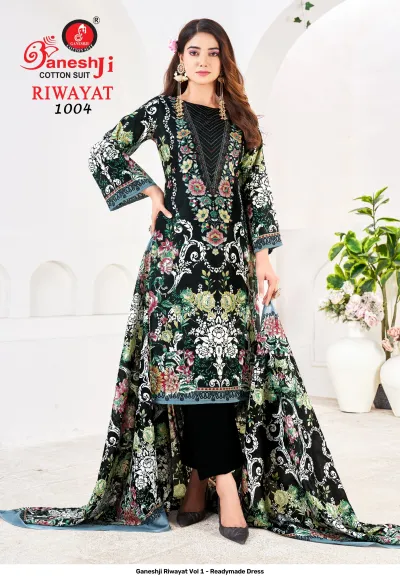 Ganeshji Riwayat Vol 1 - Readymade Dress — Pakistani Readymade Suits, Ganeshji Cotton Suit wholesale from Surat — view 6