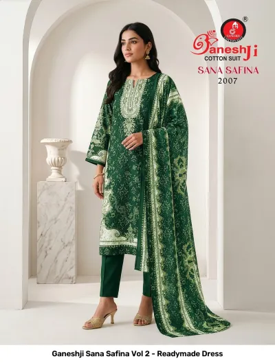 Ganeshji Sana Safina Vol 2 - Readymade Dress — Soft Cotton Print, Pakistani Readymade Suits, Ganeshji Cotton Suit wholesale from Surat — view 6