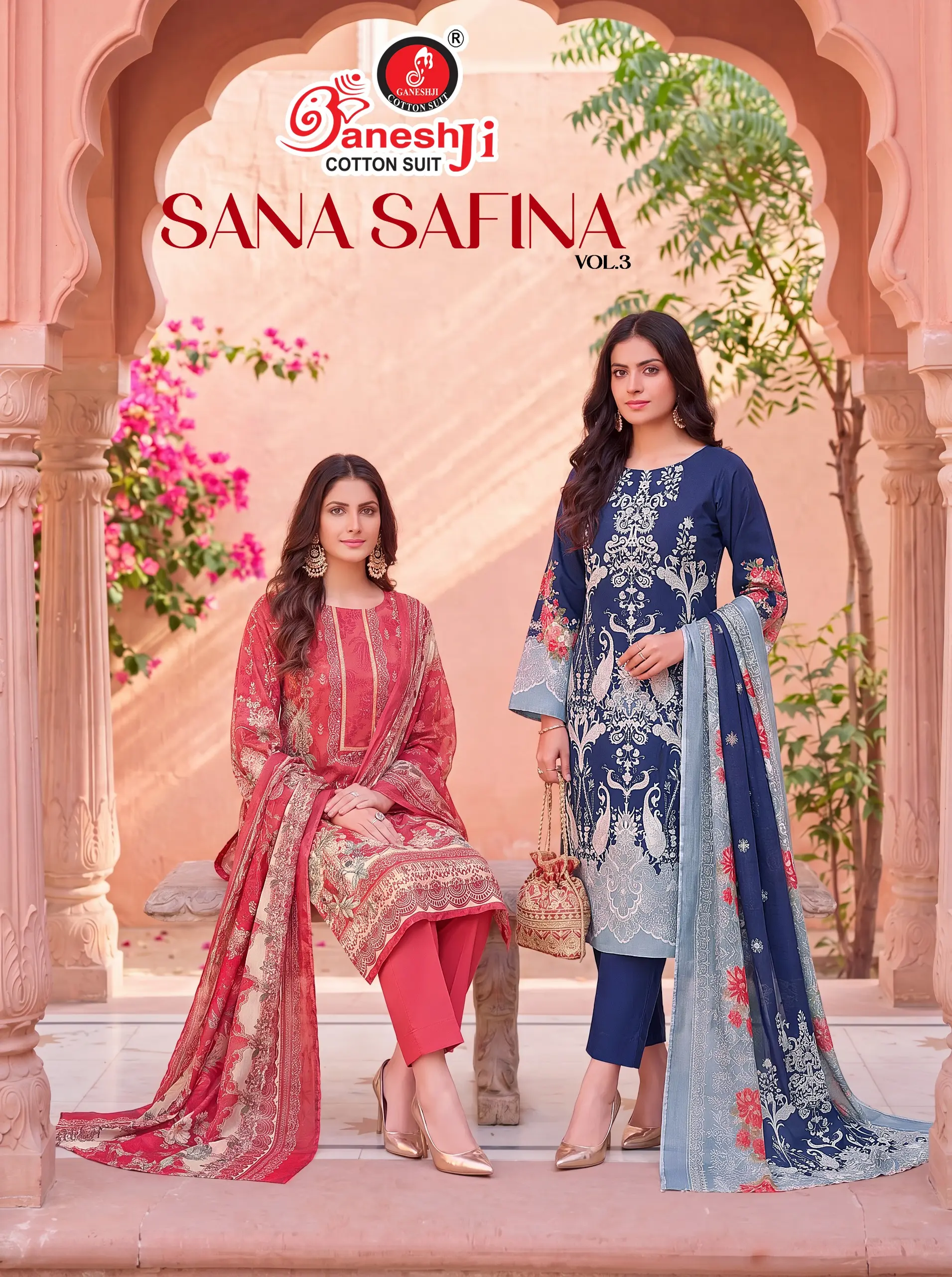 Ganeshji Sana Safina Vol 3 - Readymade Dress — Soft Cotton Print, Pakistani Readymade Suits, Ganeshji Cotton Suit wholesale from Surat — view 1